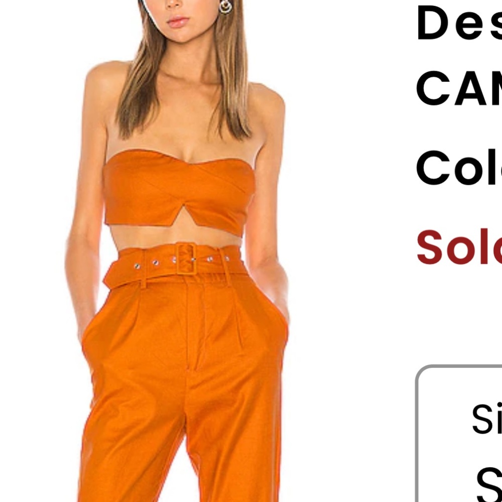 Desert Orange crop top